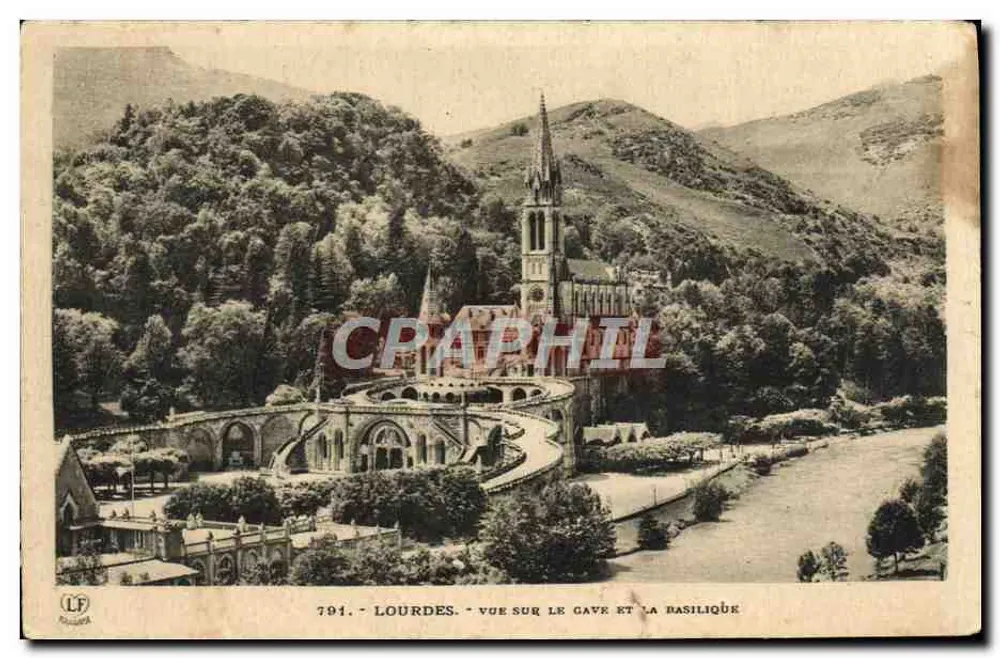 Lourdes — Ansicht der Grotte und der Basilika — LF, Nr. 794 - Vorderseite
