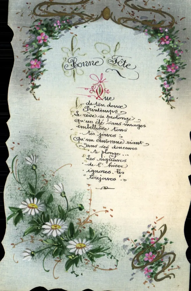 Gute Feier — Frühlingsgedicht — Ansichtskarte - Vorderseite