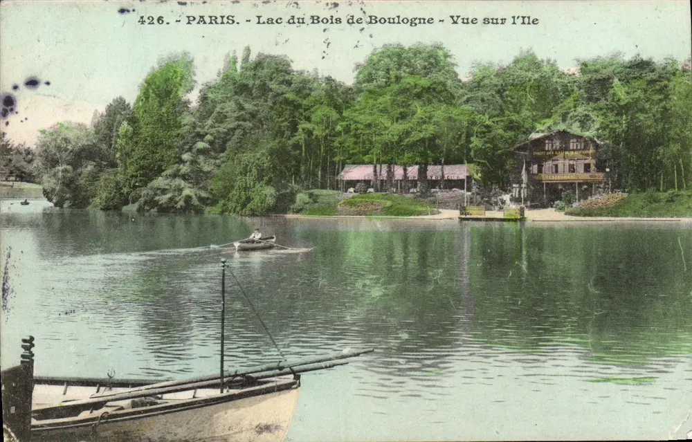 Paris - See des Bois de Boulogne - Ansicht der Insel — Verlag: Parisian Postcard, Nr. 426 - Vorderseite