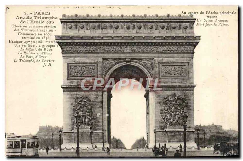 Paris — Arco da Triunfo da Estrela — editor desconhecido, n° 2 - Frente