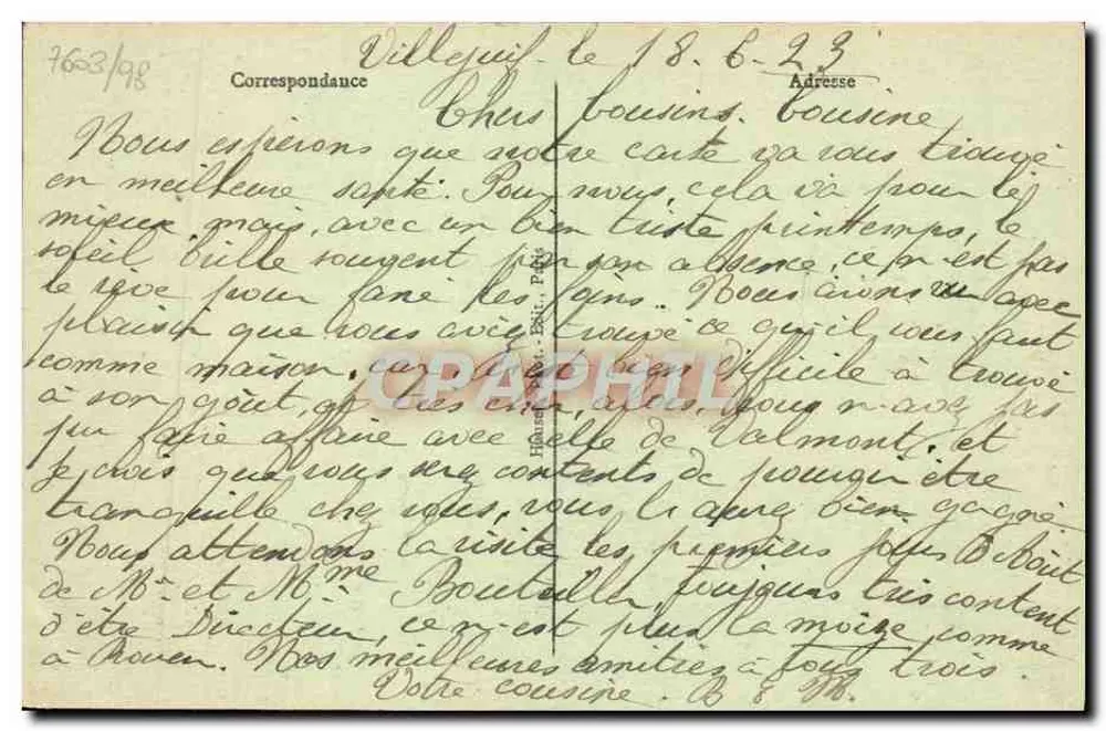 Paris — Arco da Triunfo da Estrela — editor desconhecido, n° 2 - Verso