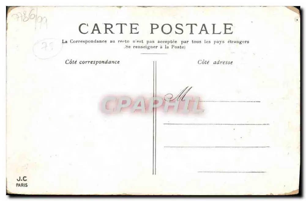 Paris — L'Arc de Triomphe de l'Étoile — éditeur J.C. PARIS - Verso