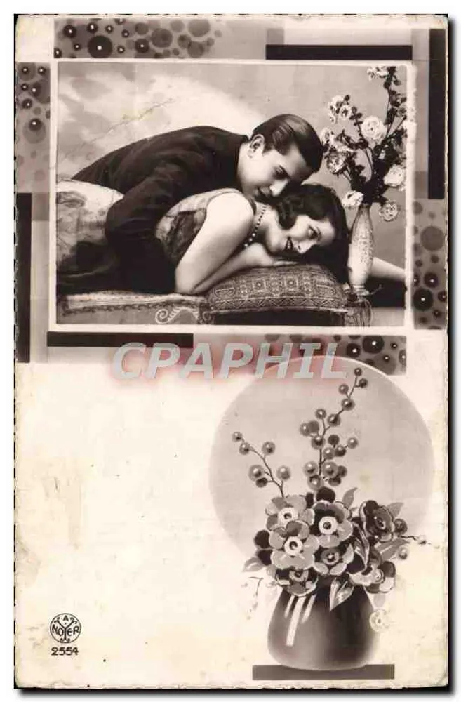 Coppia de amor — escena íntima — editor Noyer n°2554 - Anverso