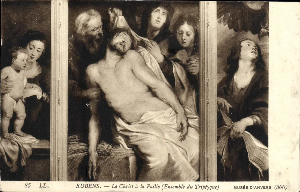 Le Christ à la Paille — Ensemble du Triptyque — Rubens — Musée d'Anvers (300) - Frente