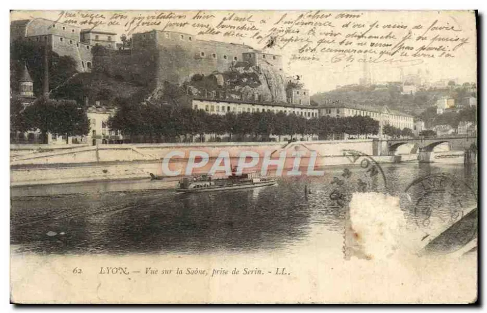LYON — Ansicht auf die Saône, Aufnahme von Serin — LL. n° 62 - Vorderseite