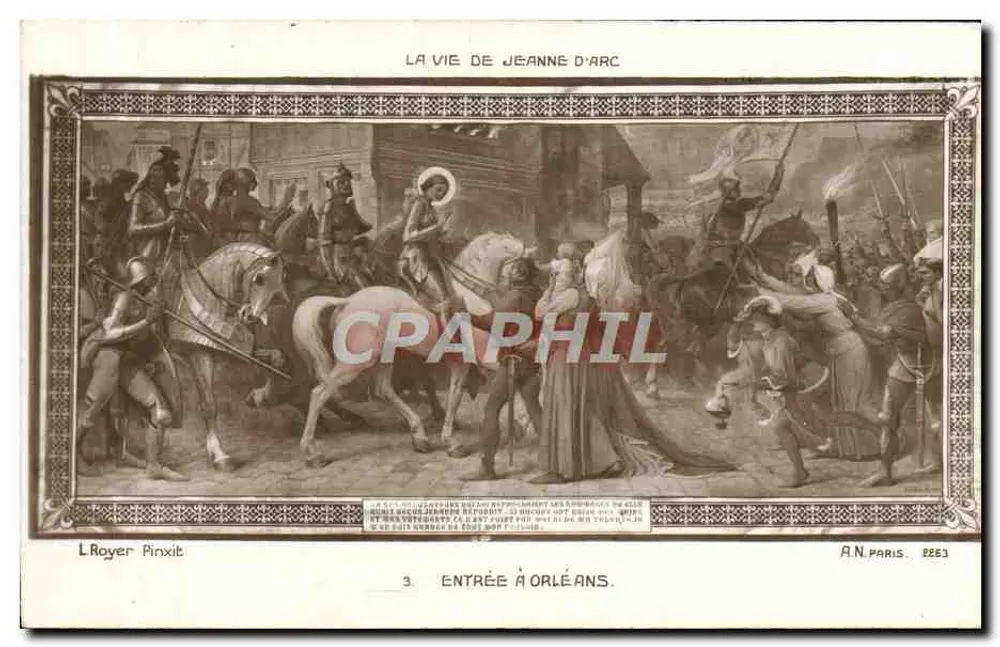 Eingang nach Orléans — Das Leben der Jeanne d'Arc — L. Royer Pinxit, A.N. Paris, n° 3 - Vorderseite