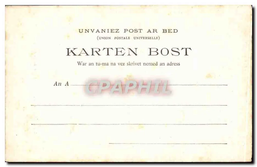 Bretanha — O Barda Bretão Th. Botrel e Sra. Botrel — E.H., edit., St-Brieuc - Verso