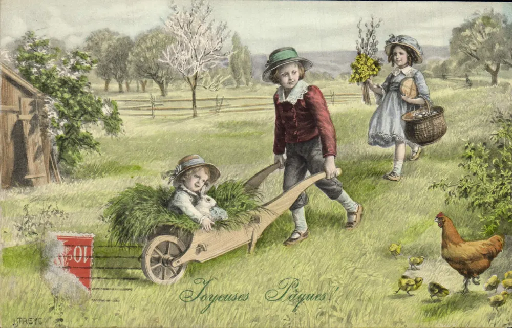 Enfants jouant à Pâques — J. TRAYC — N° 836 - Recto
