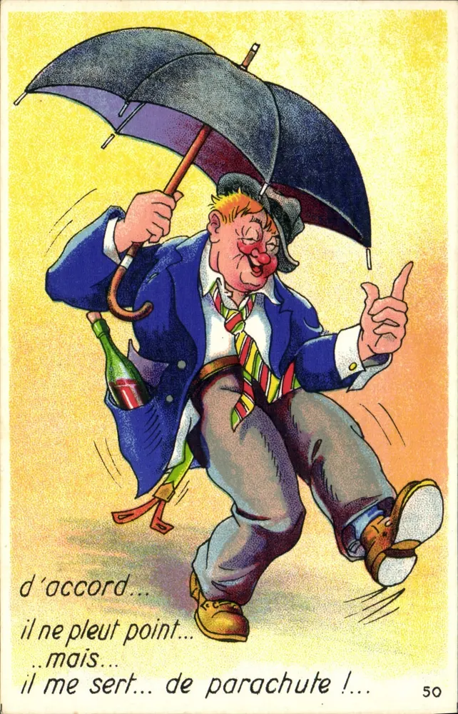 Clown mit Schirm — Humor — A.P.R. NANTES n°50 - Vorderseite