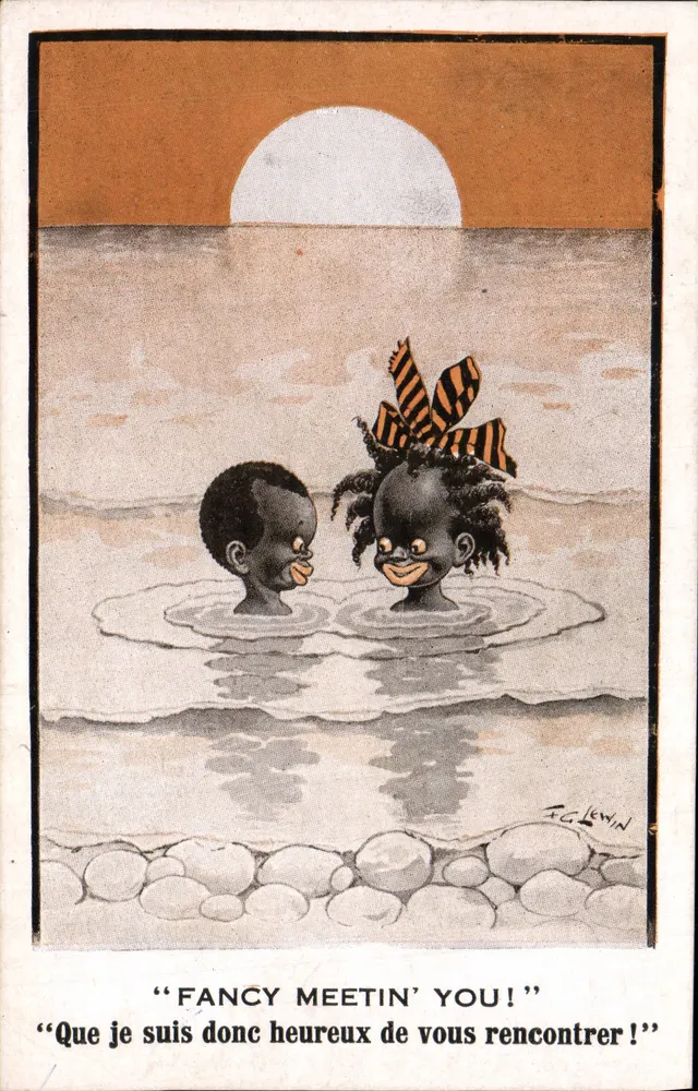 Zwei schwarze Kinder im Wasser — F.G. Lewin — Inter-Art, London, S.W. Nr. 2552 - Vorderseite