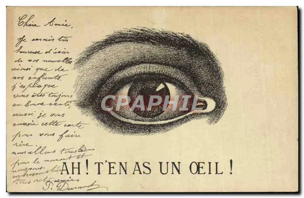 Œil — illustration d'un œil humain — éditeur P. Durand - Frente