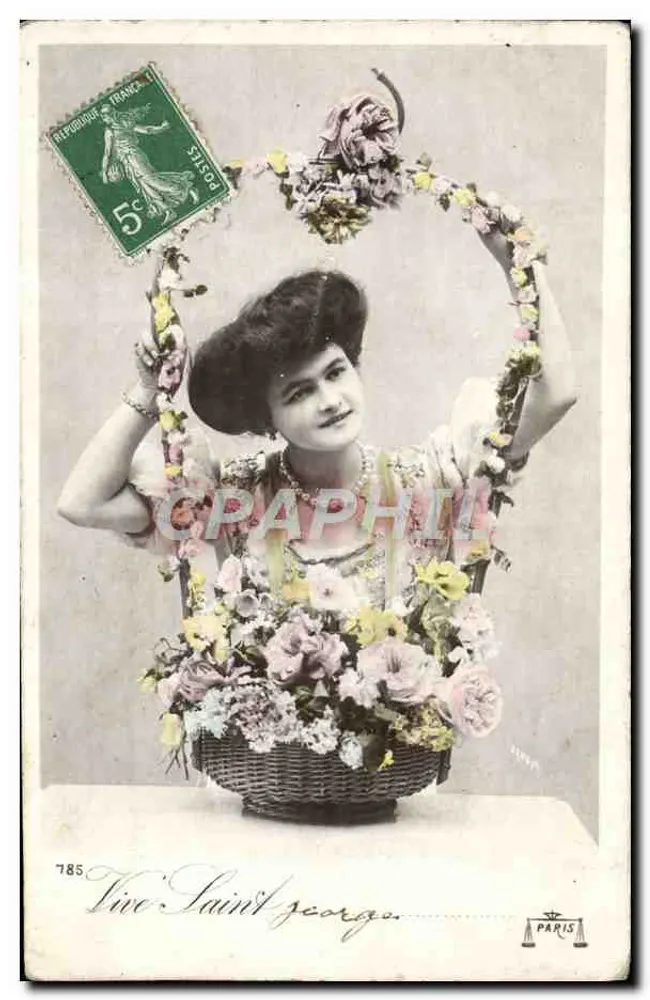 Frau mit Blumenkorb — Saint-Georges — Paris, n°785 - Vorderseite