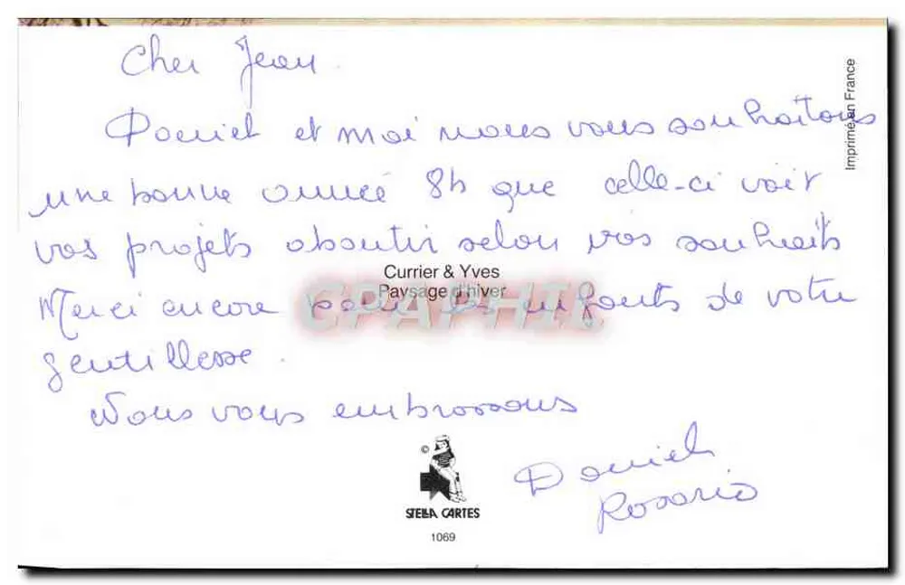 Paisagem invernal — cabana e trenó — SEELA CARTES n°1069 - Verso