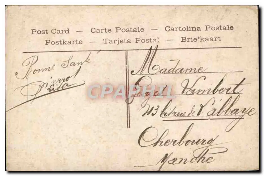 Mädchen mit einem Fischkorb — 1. April — unbekannter Verleger, Nr. 4176 - Rückseite