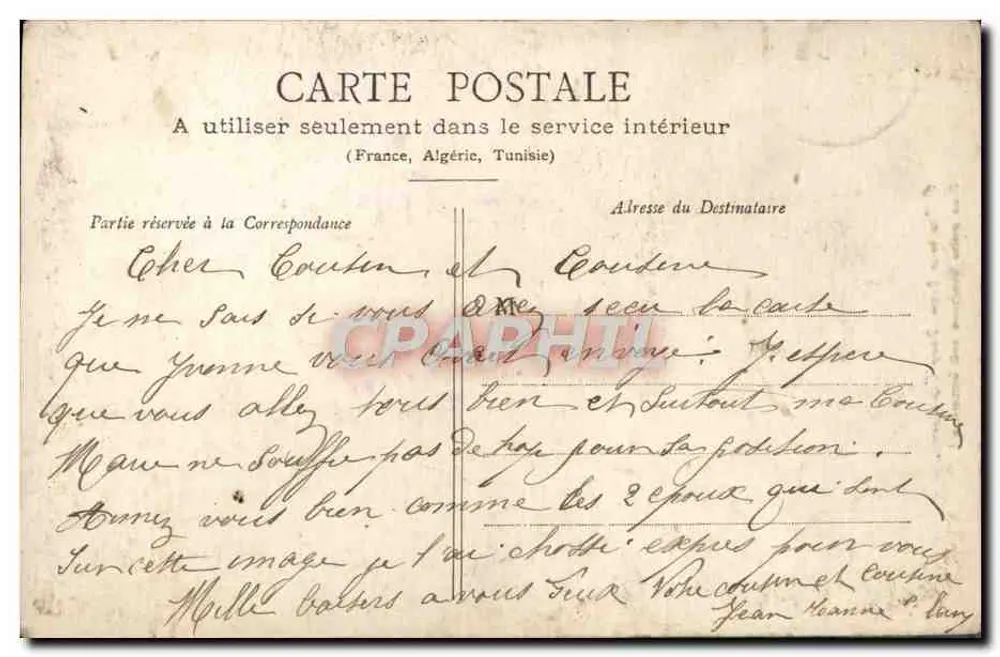 Liebespaar — gedruckter Text und Poststempel — Verleger REX PRINCE - Rückseite