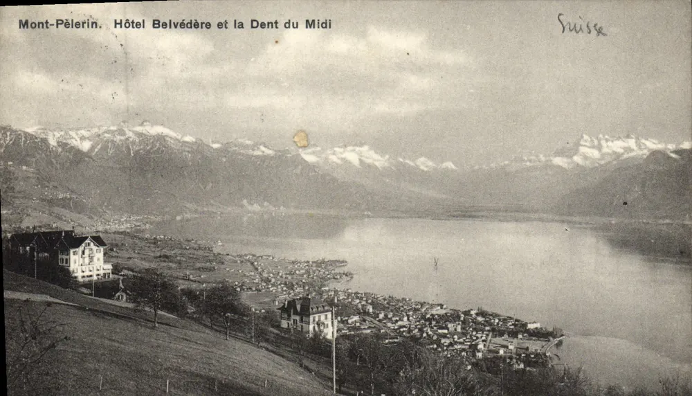 Mont-Pèlerin — Hotel Belvédère und die Dent du Midi — Bazar Suisse P. Seiler - Vorderseite