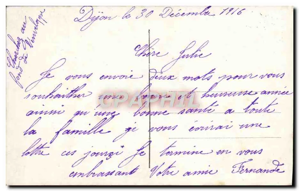 1917 के लिए शुभकामना कार्ड — DIX 604 — प्रकाशक DIX - पीछे