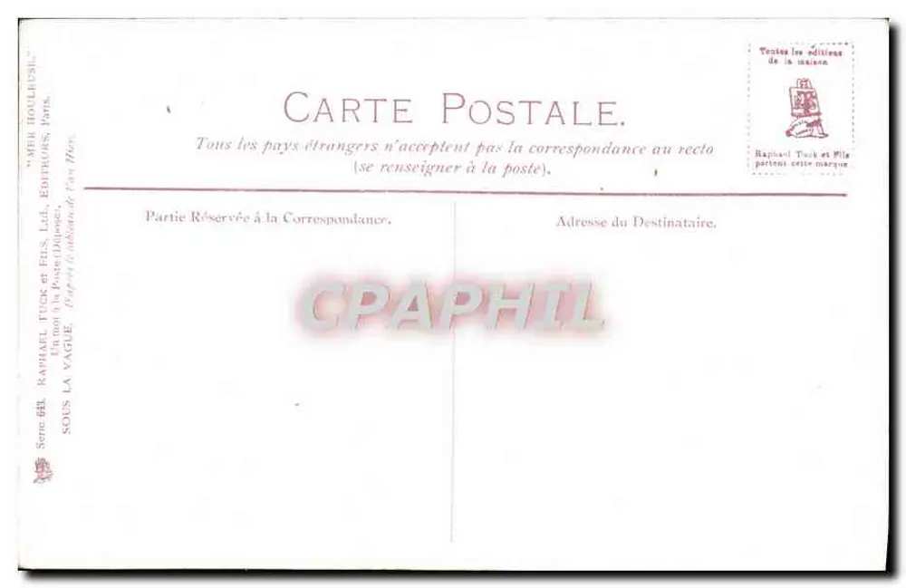 Boot auf dem Wasser — Ölgemälde — Verleger Raphael Fucks & Fils, Paris, Serie 688 - Rückseite