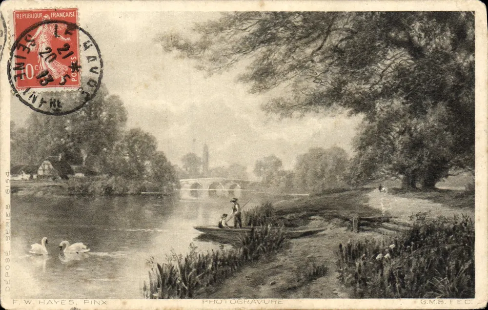 Flusslandschaft mit Kanu — G.M.B. FEC. — Deposited Serie 6154 - Vorderseite