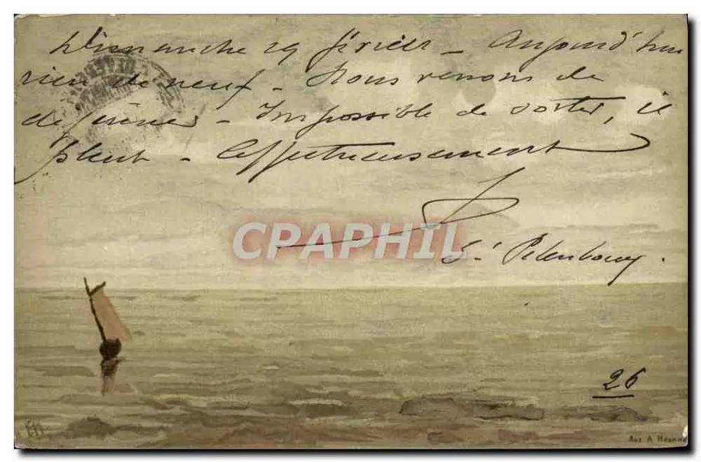 Ausblick auf das Meer mit Segel — Verlag: E. Pelenbroy — N° 26 - Vorderseite