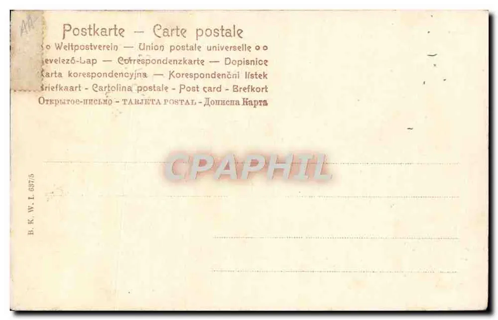 Zwei junge Frauen — Herzgestaltiges Portrait — Verlag B.K.W.I. n° 6976 - Rückseite