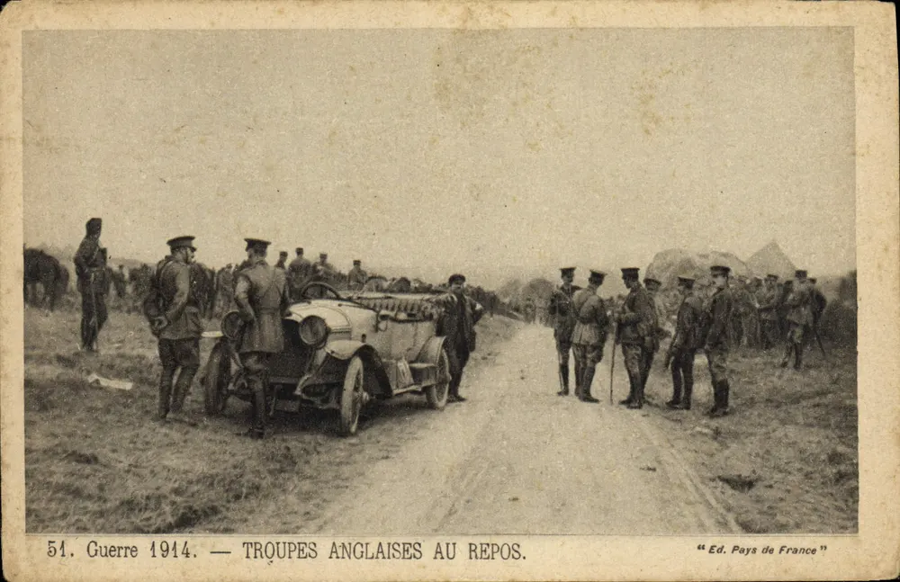 Englische Truppen im Ruhestand — Krieg 1914 — Ed. Pays de France n°51 - Vorderseite