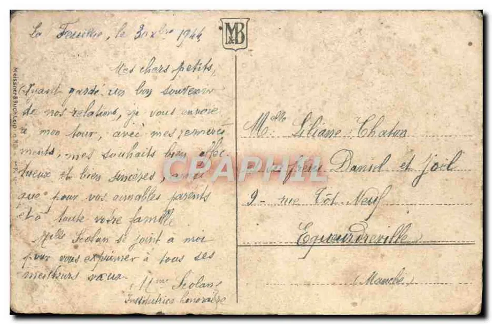 Paysage rural avec moulin à vent — éditeur Meissner & Buchhaupt, n° 410 - Rückseite
