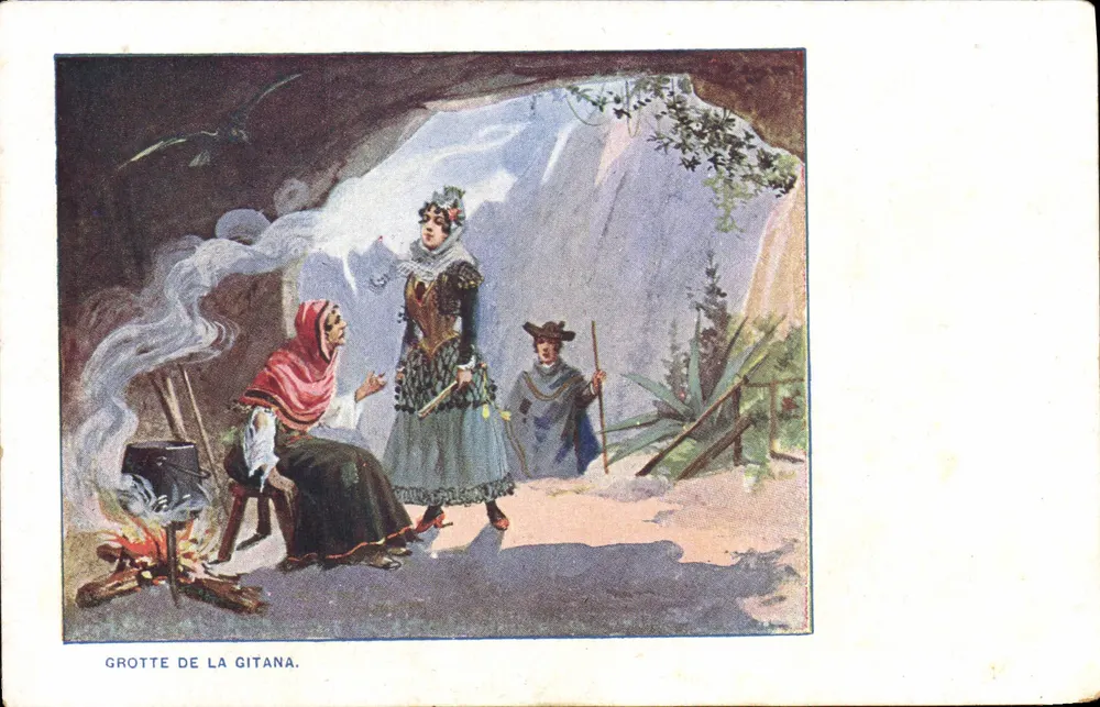 Gruta da Gitana — cena de vida em uma gruta — editor Moka Williot - Frente