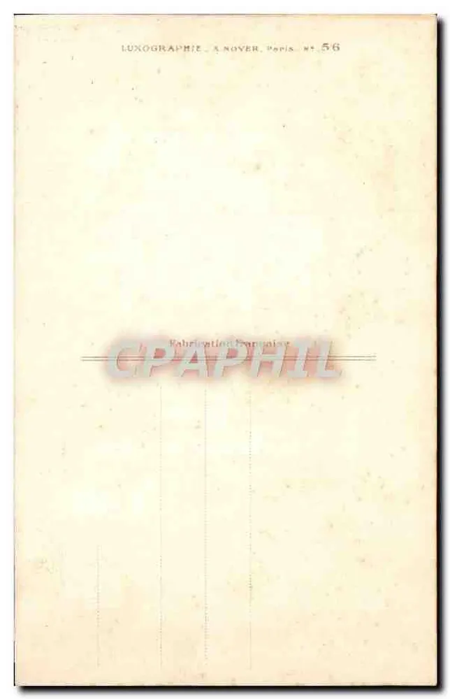Pôr do sol sobre o mar — vista de costa rochosa com barcos a vela — Luxographie A. Nover, Paris, n° 56 - Verso