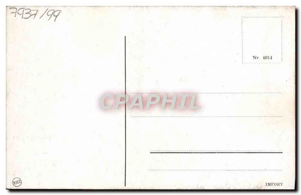 Embarcação a vela no porto — cena de praia — editor IMPORT, n° de série 4014 - Verso