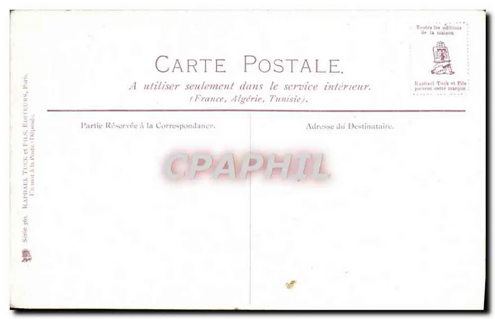 Visão de Veneza — barcos e cúpulas — edições Raphael Tuck & Sons, Paris, Série 36a - Verso