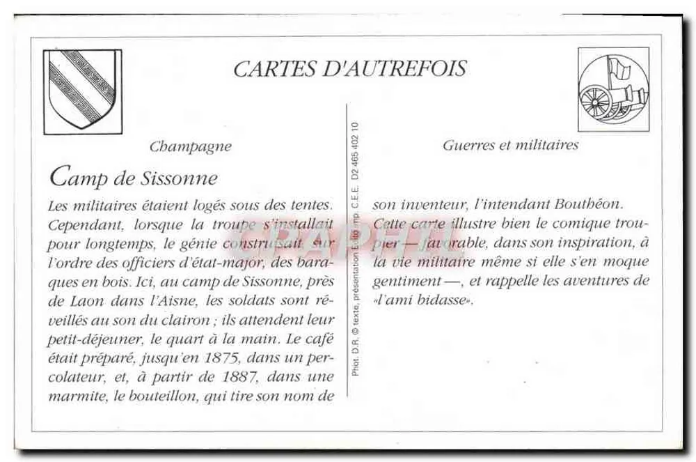 Camp de Sissonne (Aisne) — Le Réveil — Cartes d'Autrefois - Verso