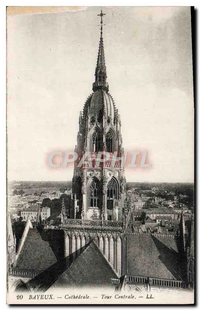 Bayeux — Catedral — Torre Central — LL. — Editor Lévy Fils & Cie, Paris - Frente
