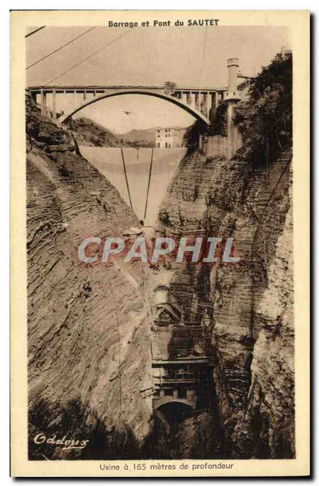 Staudamm und Brücke von SAUTET — Fabrik 165 Meter tief — Oddoux - Vorderseite