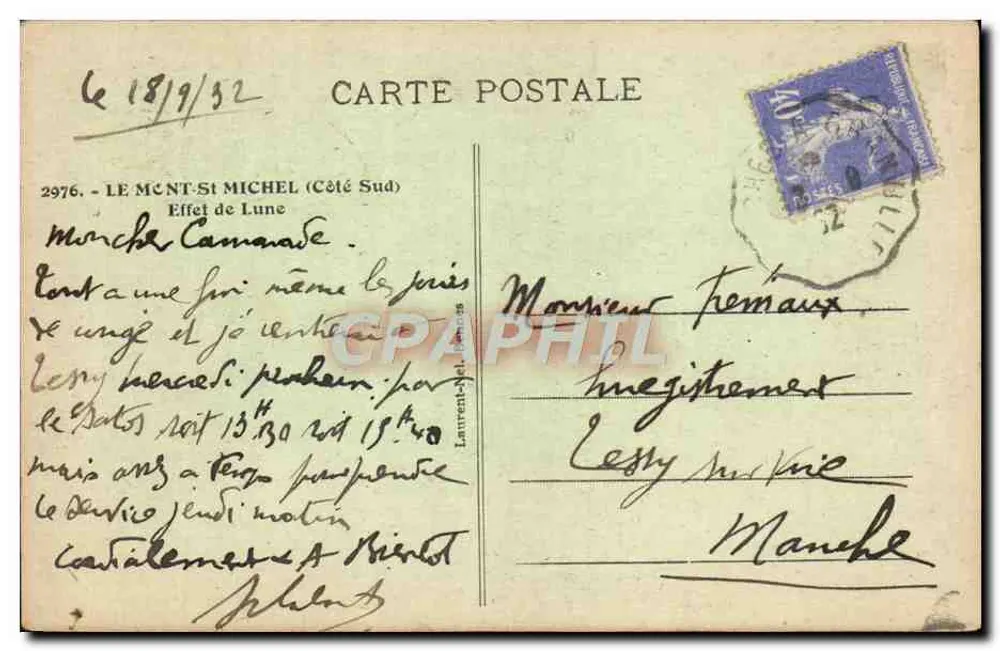 Monte-Saint-Michel — Efeito da Lua — Lado Sul - Verso