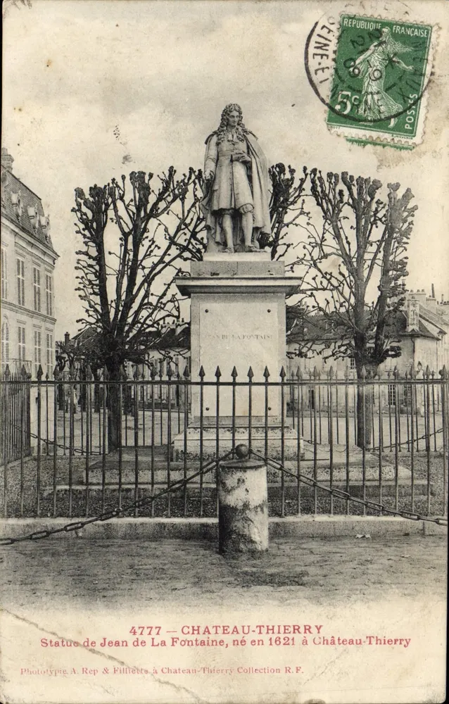 Statue de Jean de La Fontaine — Château-Thierry — Phototypie A. Rep & Pillietts - Vorderseite