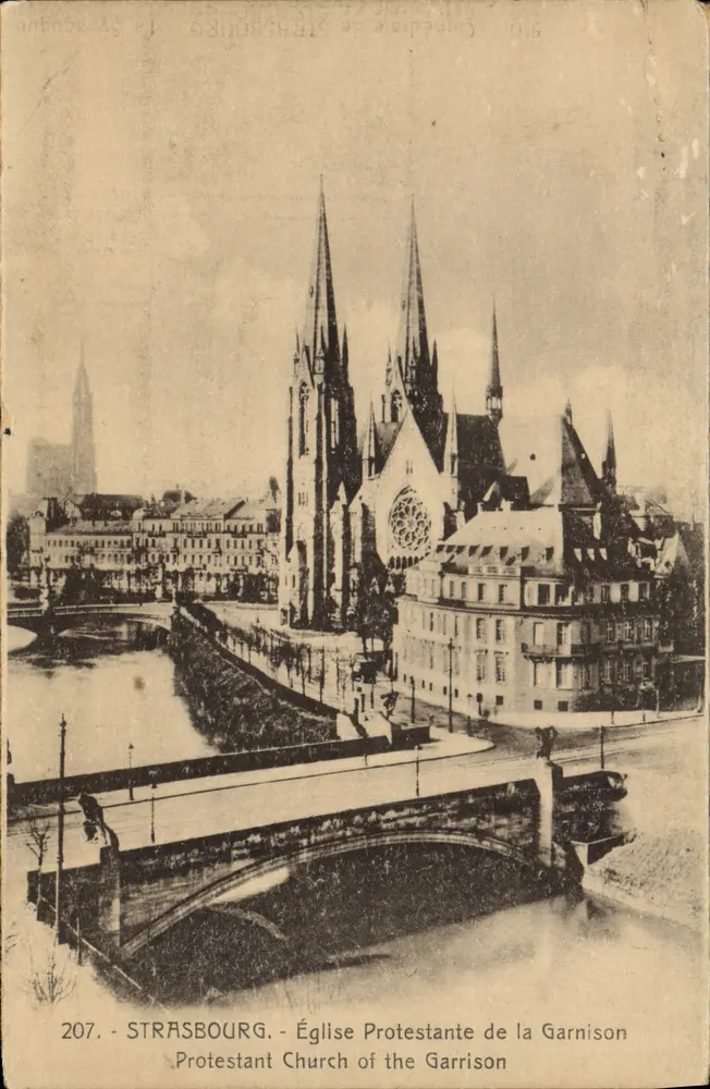 Strasbourg - Église Protestante de la Garnison — éditeur MARQUE BERGERET, n° 207 - Frente