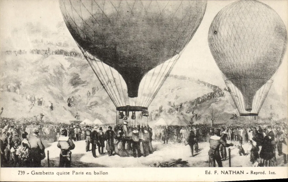 Gambetta deixa Paris em balão — Éd. F. NATHAN — n° 739 - Frente