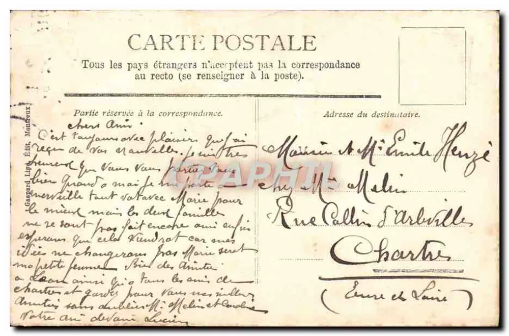 Les Cygnes — G. L. M. No. 106 - Verso