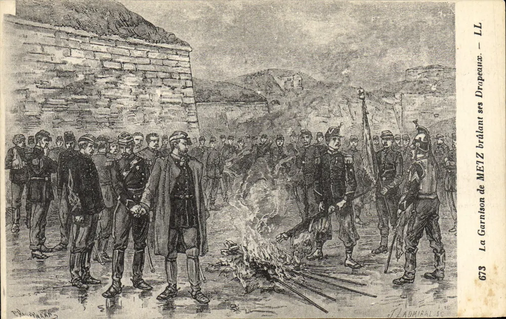 Die Garnison von Metz, die ihre Fahnen verbrennt — LL — 673 - Vorderseite