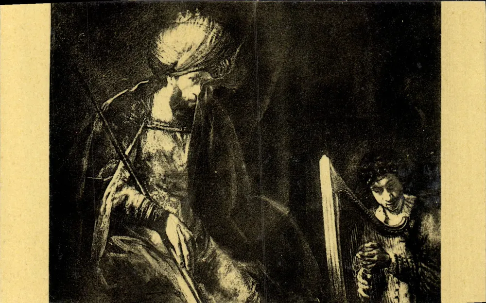Saul e David — Rembrandt Harmensz van Rijn — edição Nathan, Paris, n°8 - Frente