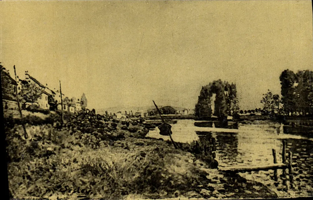 Bateaux à l'écluse de Bougival — Sisley (Alfred) — Éditeur Nathban, Paris - Recto