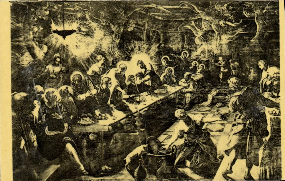 Die Letzte Mahlzeit — Tintoret — Kirche San Giorgio Maggiore, Venedig — veröffentlicht von Fernand Nathan, Paris - Vorderseite