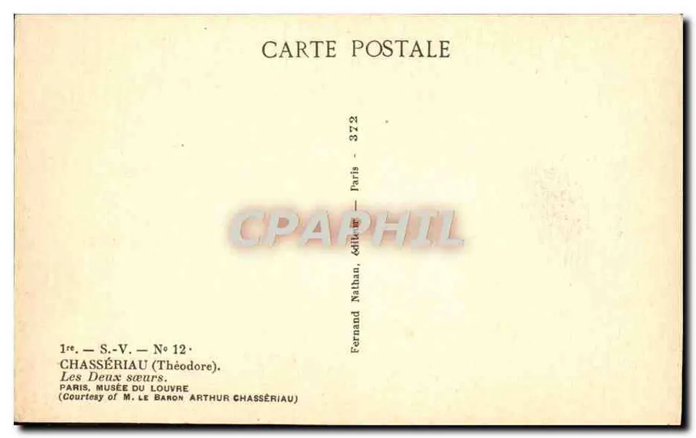 Die Zwei Schwestern — Théodore Chassériau — Edition Nathan, Paris - Rückseite