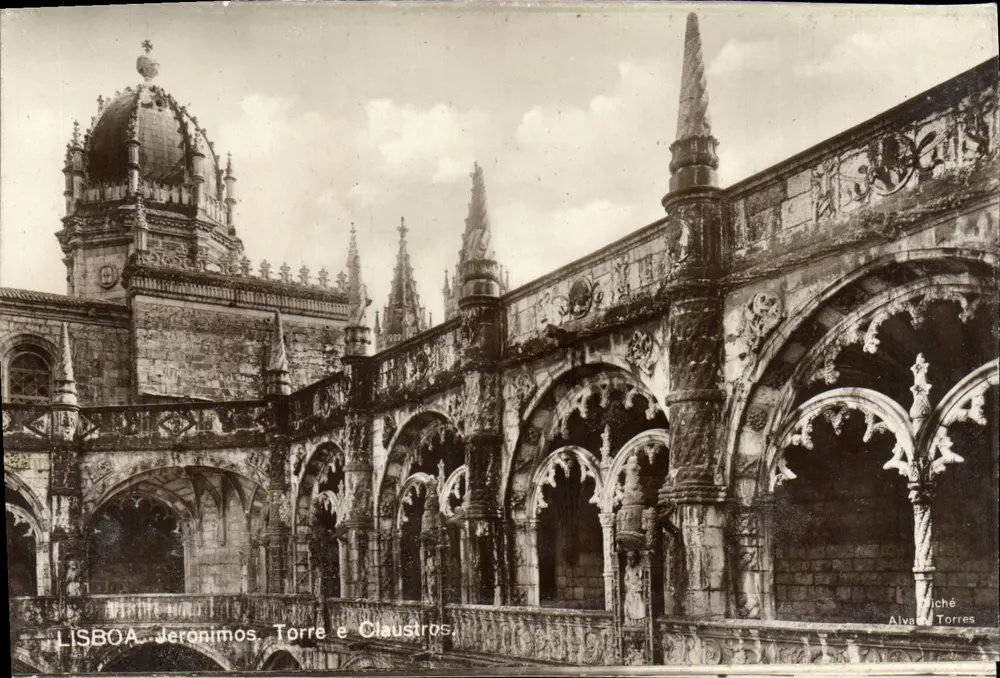 Lisboa — Mosteiro dos Jerônimos, Torre e Claustro — editor Alva Torres - Frente