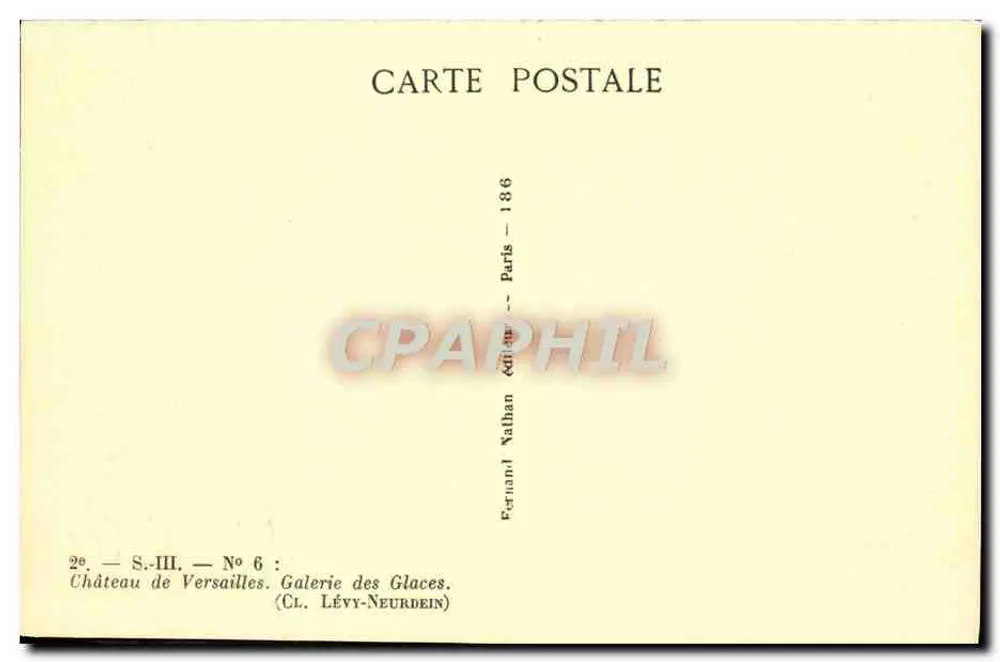 Schloss Versailles — Galerie der Spiegel — Verlag Nathan, Serie S.-III, n°6 - Rückseite