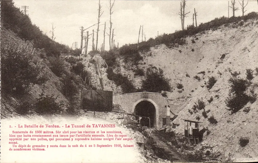 Der Tavannes-Tunnel — 1500 Meter unterirdischer Gang in Verdun — unbekannter Verleger, Seriennummer nicht sichtbar - Vorderseite