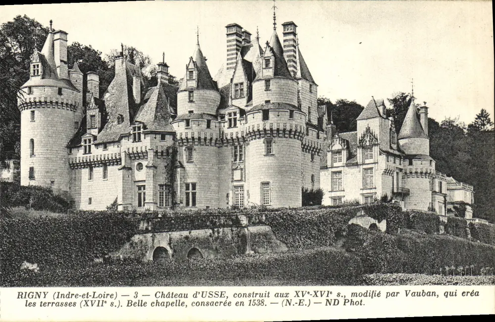 Castelo de Usse — Rigny (Indre-et-Loire) — ND Phot. - Frente