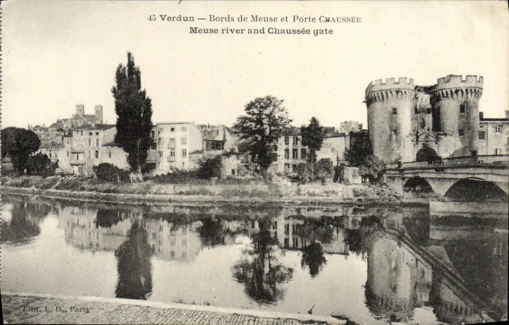 Verdun — Ufer der Meuse und Porte Chaussée — Edit. L. D., Paris - Vorderseite