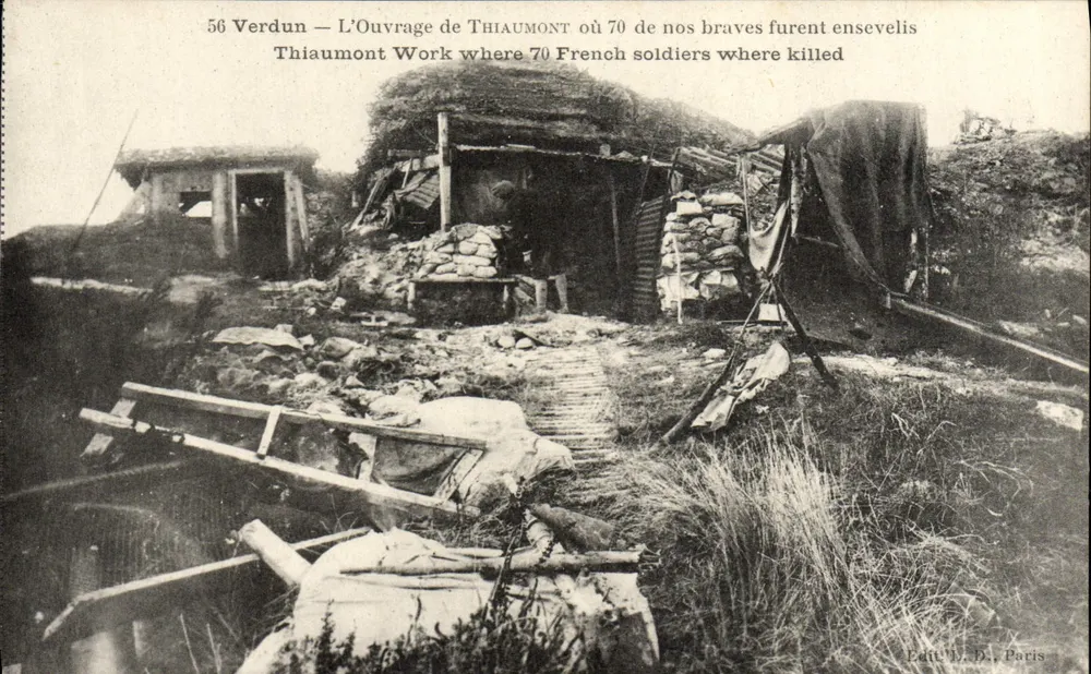 Verdun — Das Werk Thiaumont, wo 70 unserer tapferen Soldaten begraben wurden — Edit. W.B. Paris - Vorderseite